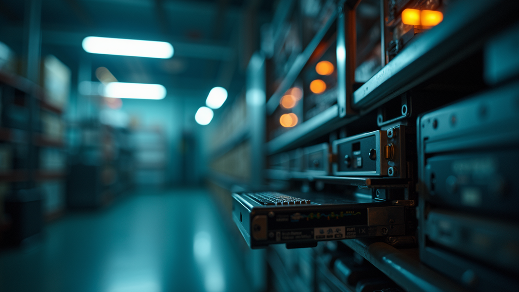 Eye-level view of data storage devices